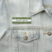 Neppe Groene Glitter Textuur Met Aangepaste Naam Naamplaatje (In situ)
