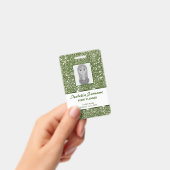 Neppe groene glitter textuur uitzicht met aangepas badge (Handheld)