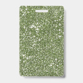 Neppe groene glitter textuur uitzicht met aangepas badge (Achterkant)