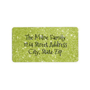 Neppe Groene Glitters - Adreslabels Etiket