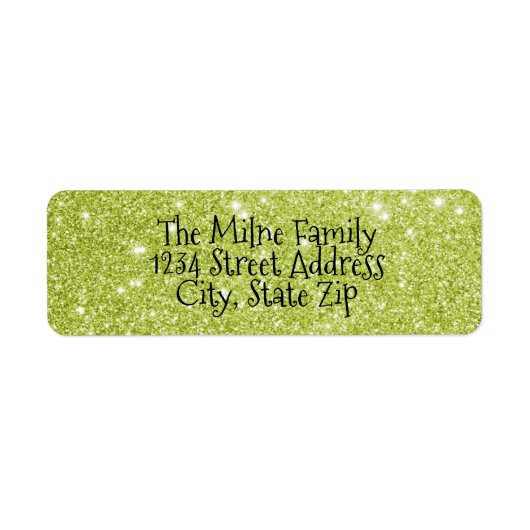 Neppe Groene Glitters - Retouradreslabels Etiket (Voorkant)