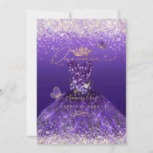 Neppe hologram glinster paarse jurk Quinceanera I Kaart