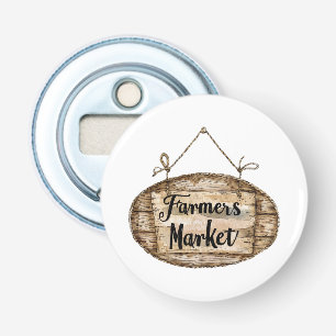 Neppe hout boerenmarkt bord button flesopener