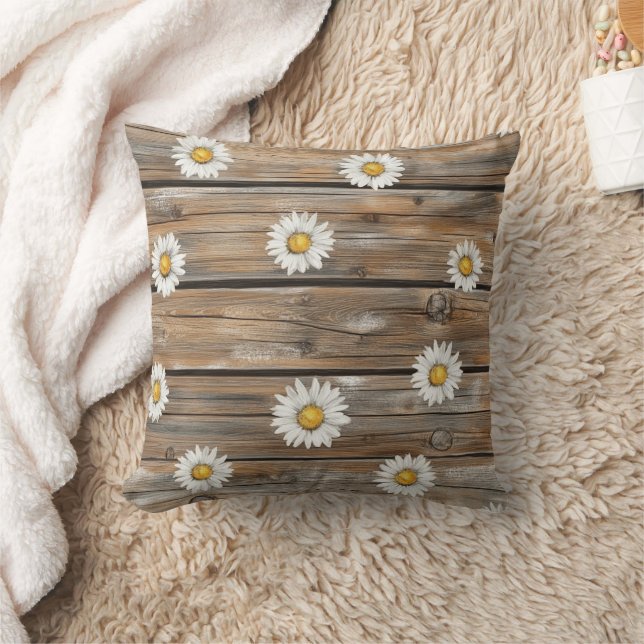 Neppe Houten Margriet Bloemen Kussen (Deken)