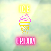 Neppe ijsjezaak in neonkleuren raamsticker (Vel 3)