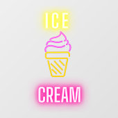 Neppe ijsjezaak in neonkleuren raamsticker (Vel)