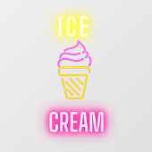 Neppe ijsjezaak in neonlicht raamsticker (Vel)