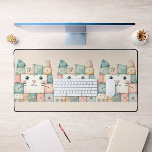 Neppe Lapwork Pastel Cottage Kitty Gezicht Bureaumat (Kantoor 1)