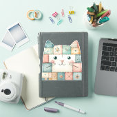 Neppe Lapwork Pastel Cottage Kitty Gezicht Sticker (iPad Cover)
