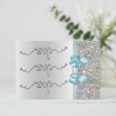 Neppe lint in Teal met zilveren pailletten RSVP Br (Staand voorkant)