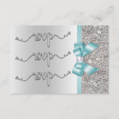 Neppe lint in Teal met zilveren pailletten RSVP Br (Voorkant)