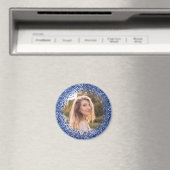 Neppe Navy Blauwe Glitter Foto Magneet (Insitu (Vaatwasser))