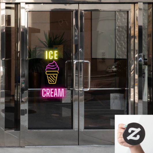 Neppe Neon Ijsje Zakelijke Onderneming Raamsticker (Kantoordeur)