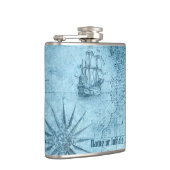 Neppe Oude Wereldkaart, 6oz Vinyl Omwikkelde Hip F Heupfles (Rechts)