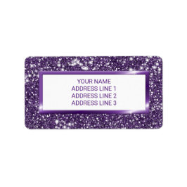 Neppe Paarse Glitter Textuur Uiterlijk Met Aangepa Etiket