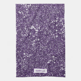 Neppe Paarse Glitter Textuur Uiterlijk Met Aangepa Theedoek