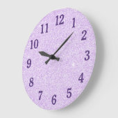 Neppe Paarse Lavendel Glitter Grote Klok (Hoek)