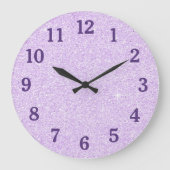 Neppe Paarse Lavendel Glitter Grote Klok (Voorkant)