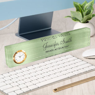 Neppe Pale Mintgroene Folie met Functietitel Naambordje
