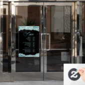 Neppe Teal Glitter Diensten Menu Raamsticker (Kantoordeur)