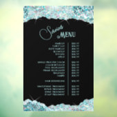 Neppe Teal Glitter Diensten Menu Raamsticker (Vel 3)