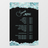 Neppe Teal Glitter Diensten Menu Raamsticker (Vel)