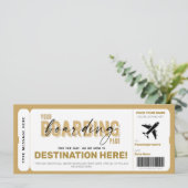 Neppe vliegticket instapkaart voucher kaart (Staand voorkant)