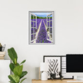 Neppeel raam uitzicht lavendelveld poster (Thuiskantoor)