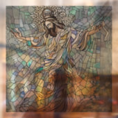 Neppige Gebroken Glas Jezus Raamsticker (Vel 2)