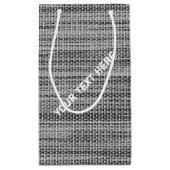 Neppige grijze stoffen cadeautas met aangepaste te (Achterkant)