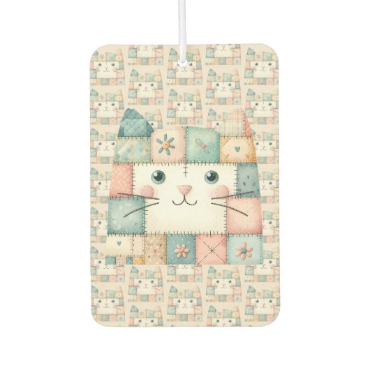 Neppige Patchwork Pastel Kitty Cottage Luchtverfrisser (Voorkant)