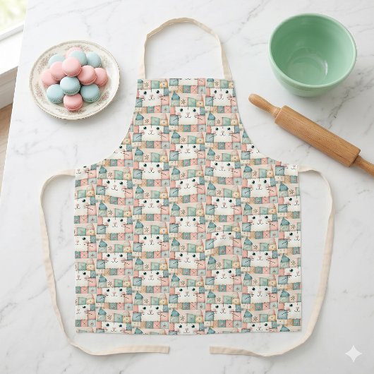 Neppige Patchwork Pastel Kitty Cottage Schort
