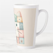 Neppige Patchwork Pastelkleurige Kattengezicht Pat Latte Mok (Rechts)