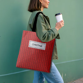 Neppige trui breiwerk met eigen naam en citaat tote bag