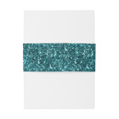 Neppige turquoise blauwe glitters uitnodigingen wikkel (Achterkant Voorbeeld)