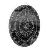 Neppige zwarte gemarmerde agaat elegante zilveren dartbord (Voorkant Links)