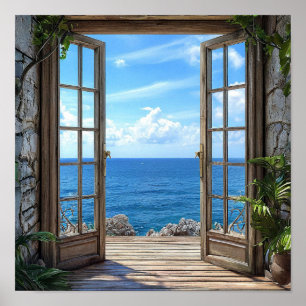 Nepraam Kuststrand Landschap Huisdecoratie Poster