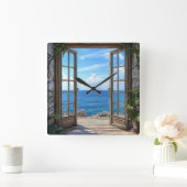 Nepraam Ocean View Schilderachtige Tijdmeter Vierkante Klok (Huis)