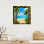 Nepraam Tropisch Strand Oceaenuitzicht Decoratie (Keuken)