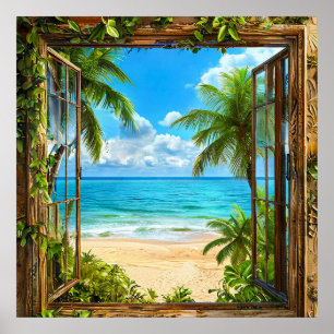 Nepraam Tropisch Strand Oceaenuitzicht Decoratie