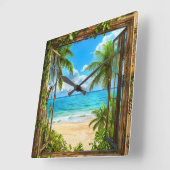 Nepraam Zomer Strand Huisdecoratie Vierkante Klok (Hoek)