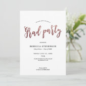 neprei roze gouden afstudeerfeest uitnodiging (Staand voorkant)