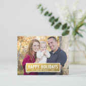 NEPS GOUDFOLIE KERSTFOTO ANSICHTKAART FEESTDAGENKAART (Staand voorkant)