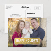 NEPS GOUDFOLIE KERSTFOTO ANSICHTKAART FEESTDAGENKAART (Voorkant / Achterkant)