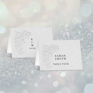 Nepstempel Witte Rozen Huwelijk Tafelkaart Kaart