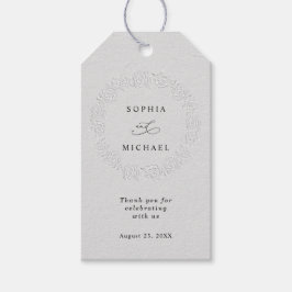 Nepstempel Witte Rozen Trouwcadeautag Cadeaulabel