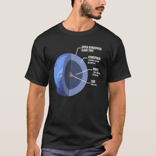 Neptunanatomievlak ruimtereserver zonnestelsel t-shirt (Voorkant)
