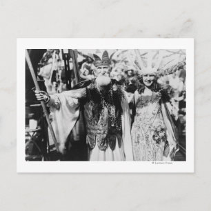 Neptune en Miss America op Carnival Foto Briefkaart