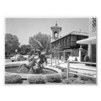  Neptune fontain, Kansas City Foto Afdruk