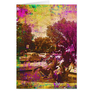 Neptune Fountain Colorful Grunge